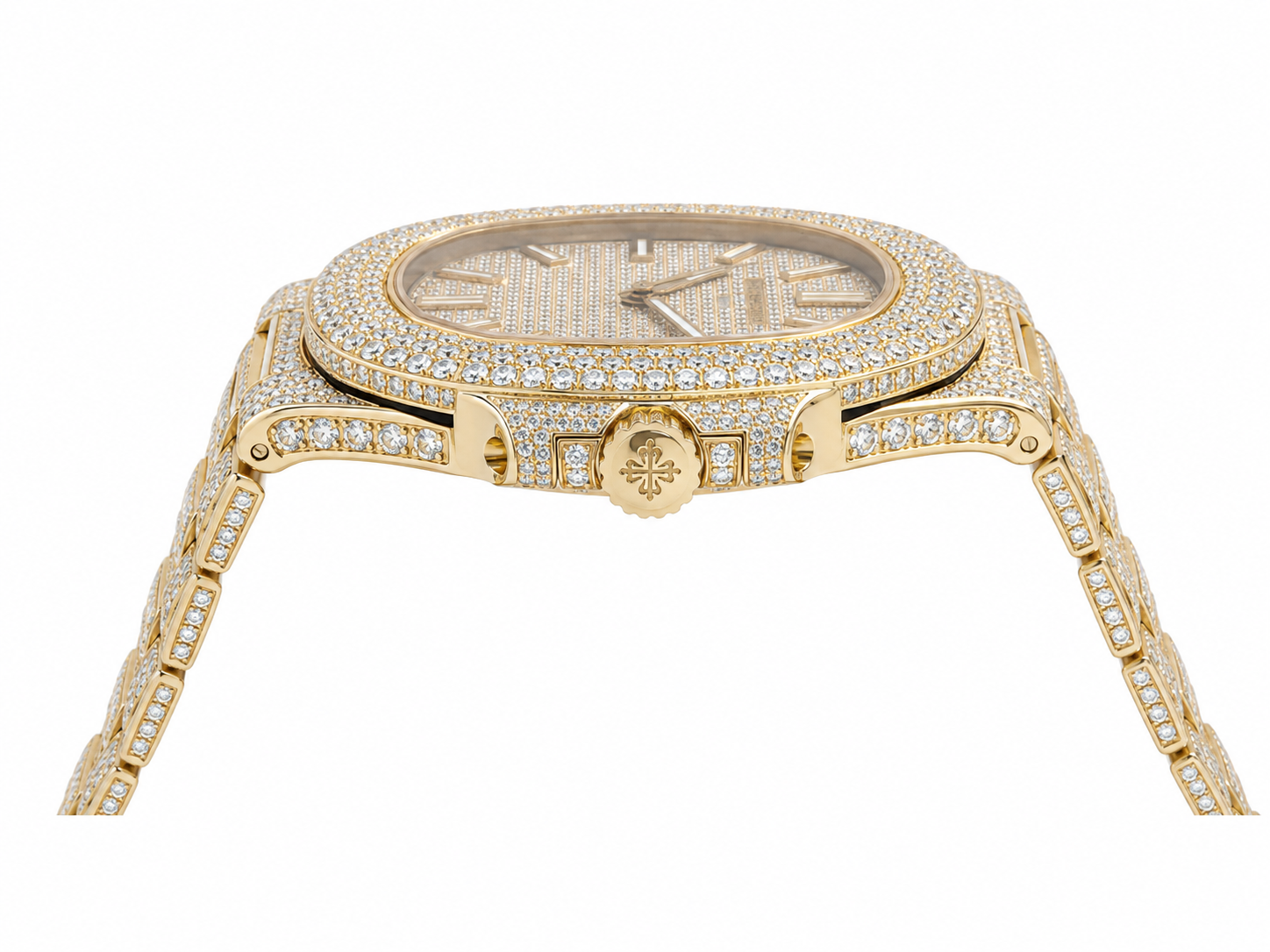 (BAY / BAYAN) ROSE GOLD PATEK PHILIPPE NAUTILUS 5711/1R DIAMOND WATCH 38 mm + KUTU