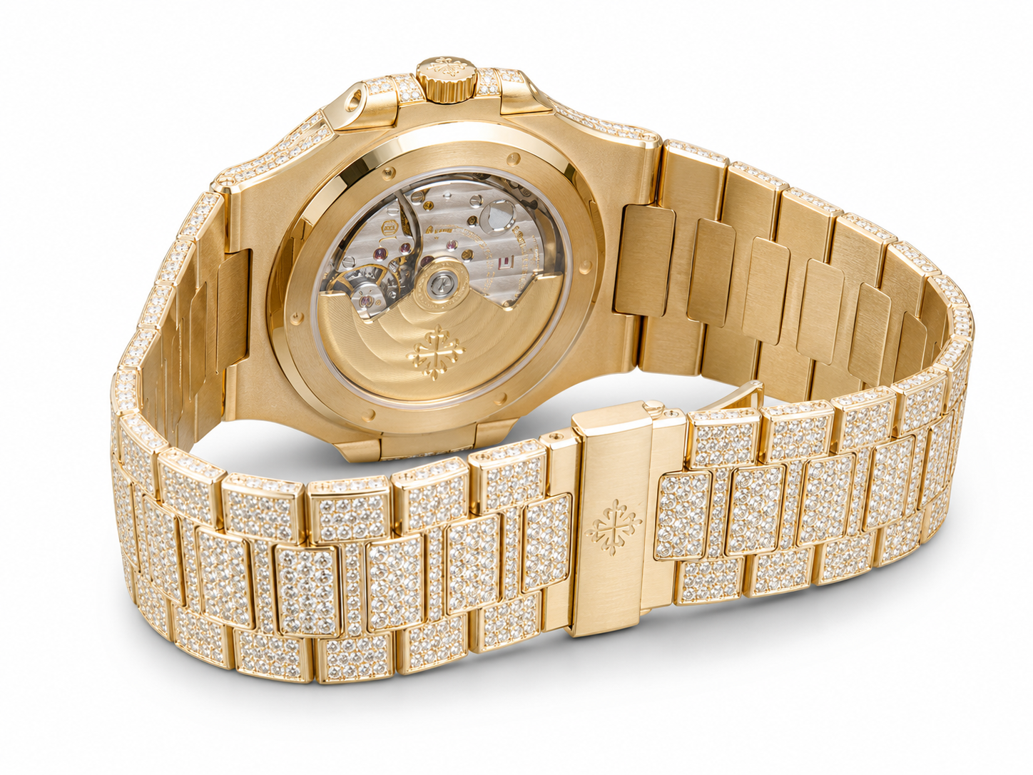 (BAY / BAYAN) ROSE GOLD PATEK PHILIPPE NAUTILUS 5711/1R DIAMOND WATCH 38 mm + KUTU