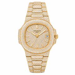 (BAY / BAYAN) ROSE GOLD PATEK PHILIPPE NAUTILUS 5711/1R DIAMOND WATCH 38 mm + KUTU